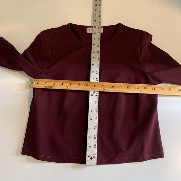 Philosophy Cardigan Womens XS Extra Small Raisin Cropped Stretch Shoulder Pads - Picture 6 of 11